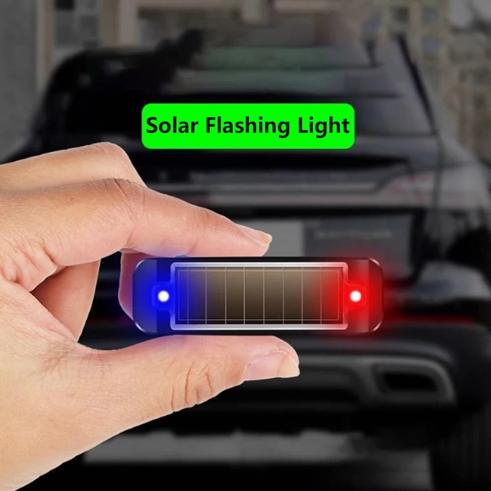 Mini LED énergie solaire voiture voyant d’avertissement nuit sécurité simulée alarme sans fil antivol lampe d’avertissement clignotant lampe d’alarme factice