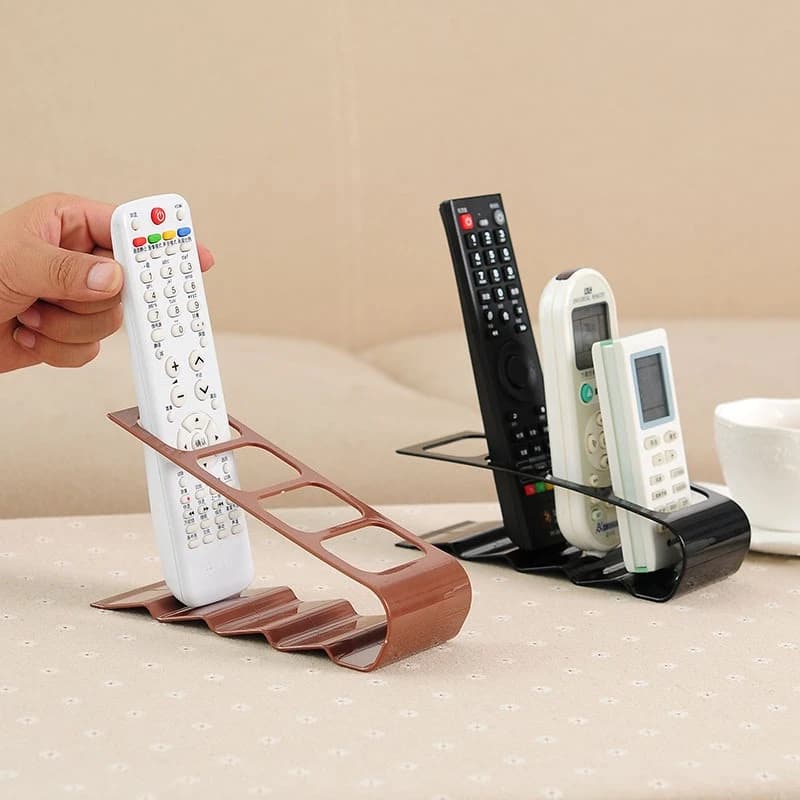 Organisateur de télécommande à 4 compartiments, support de rangement de bureau créatif, support en plastique, organisateur de bureau polyvalent