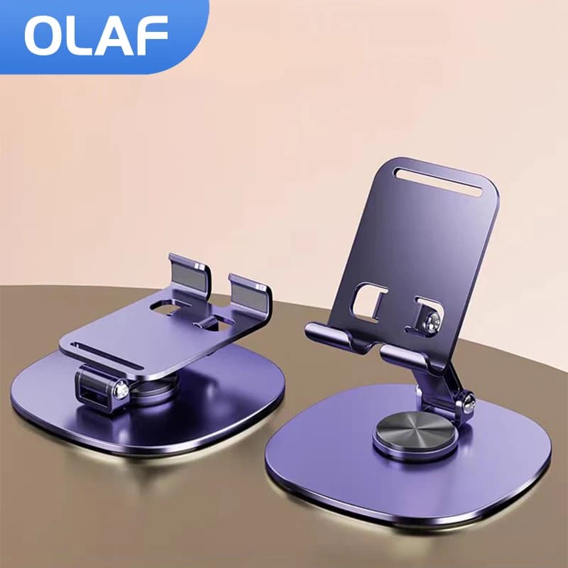 Olaf Table rotative Support de téléphone portable Support de bureau pour iPad Samsung iPhone 15 14 13 Support mobile