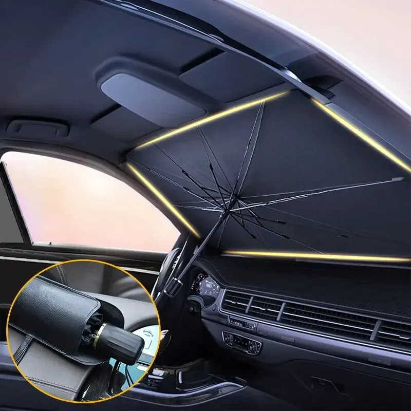 Pare-soleil de voiture, pare-brise pliant, Type de parapluie, pare-soleil pour fenêtre de voiture, accessoires de Protection solaire d’été